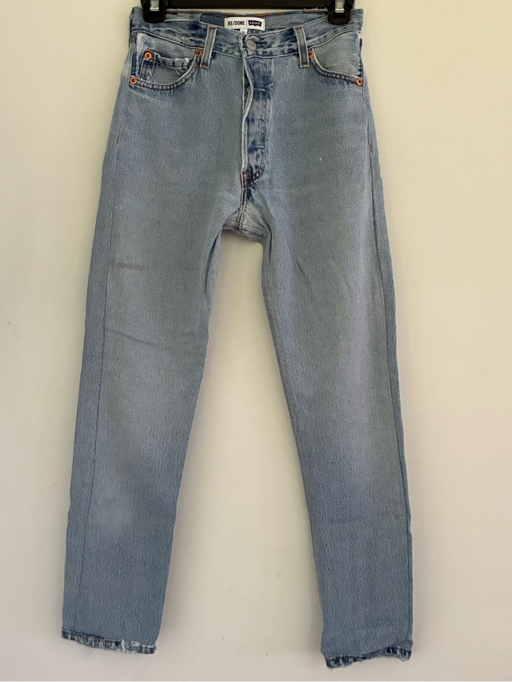 Levi’s 90s RE/DONE x Levi's Button-fly High Waist Ankle Crop Light Wash Jeans 23